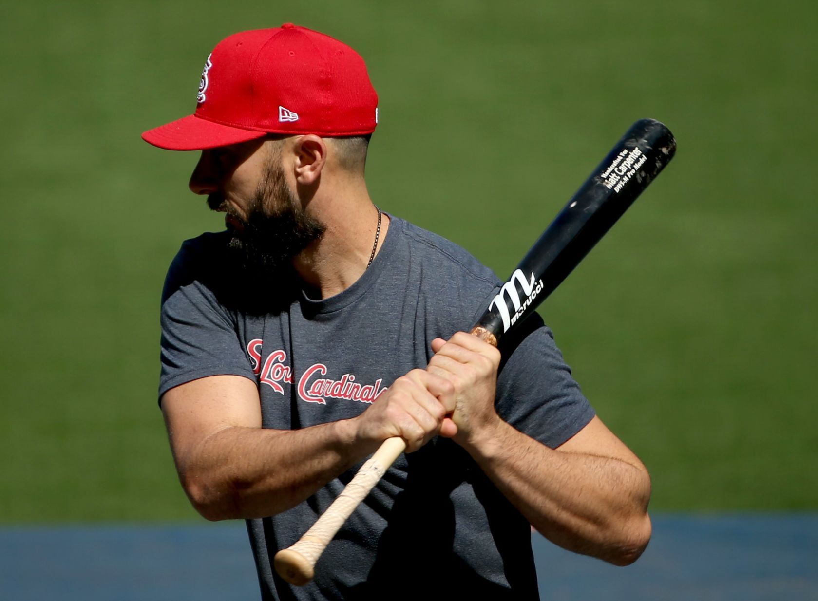 St. Louis Cardinals warm up for Game 2